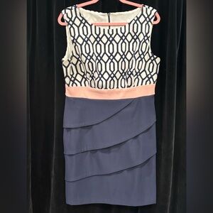 Navy Whit and Pink Summer Dress